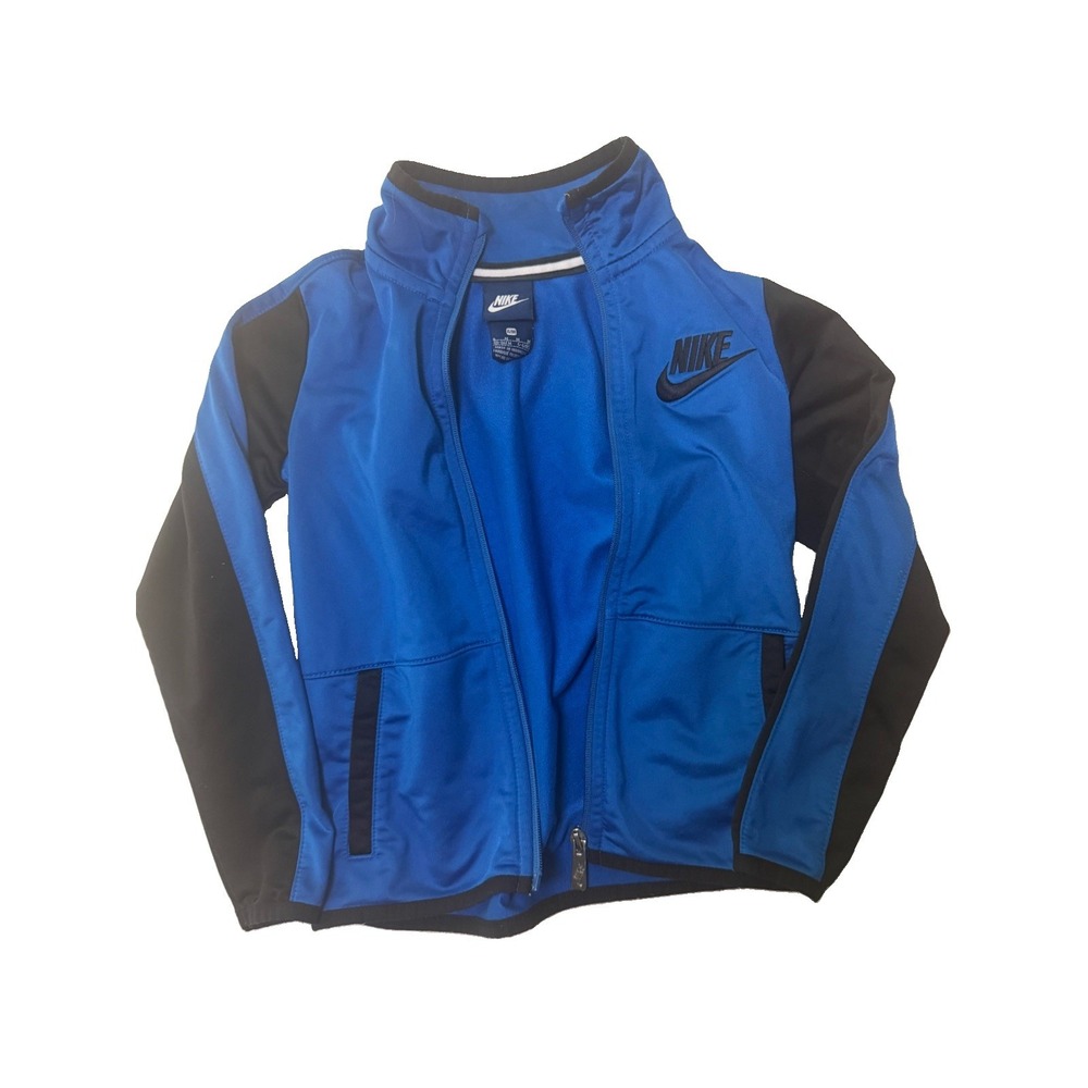 Nike Youth Track‎ Jacket Blue Black Full Zip Athletic Jacket Size Medium